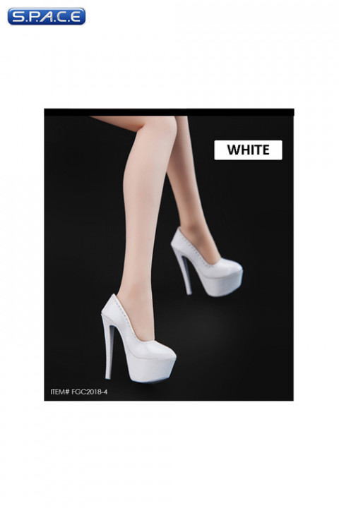 1/6 Scale Female Plateau High Heels white