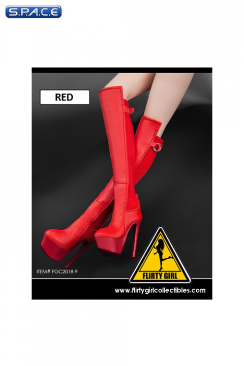 1/6 Scale Female Plateau Boots red