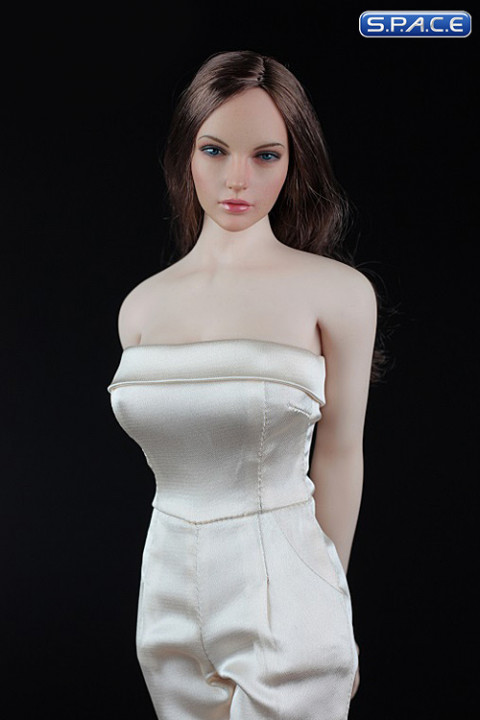 1/6 Scale beige Female conjoined Skirt with High Heels