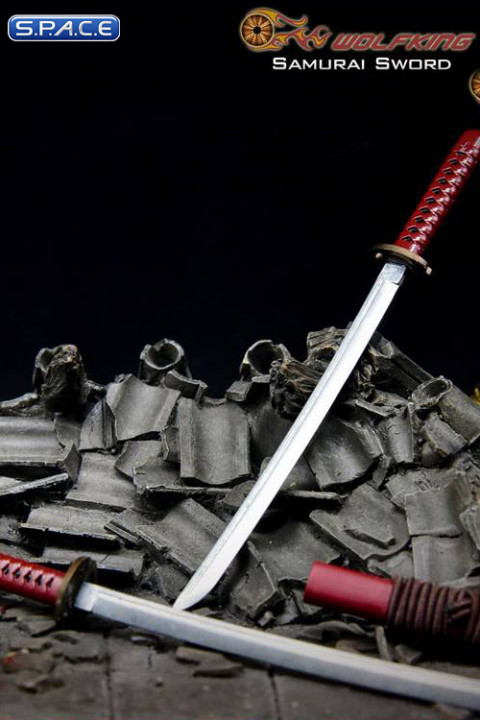 1/6 Scale red Samurai Sword Set