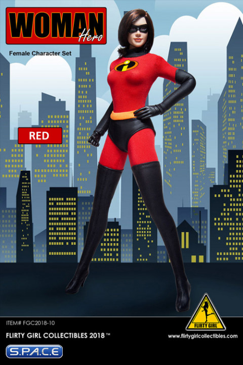 1/6 Scale red Woman Hero Set