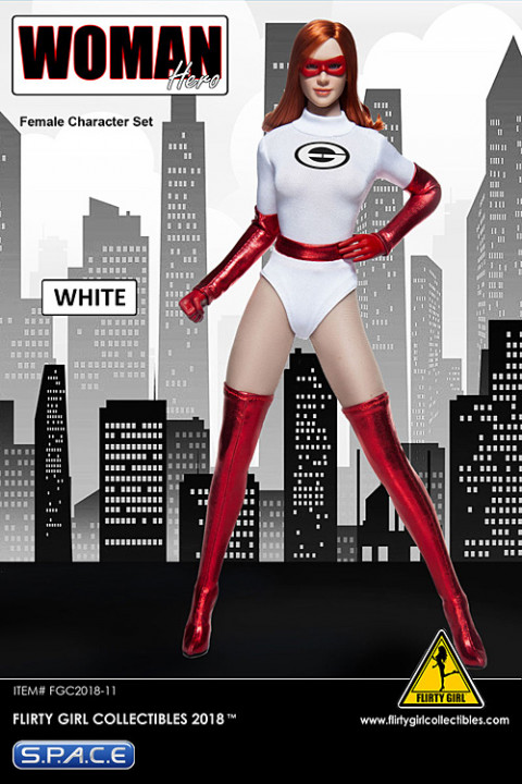 1/6 Scale white Woman Hero Set