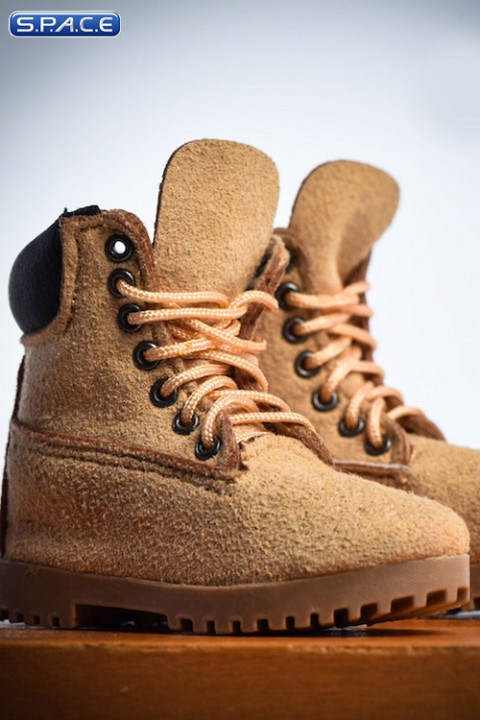 1/6 Scale beige suede-optics male Boots
