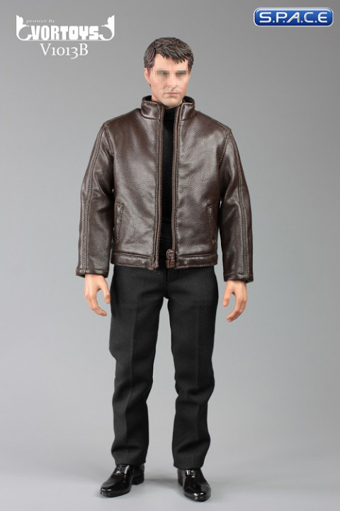 1/6 Scale brown Spy Killer Leather Jacket Set