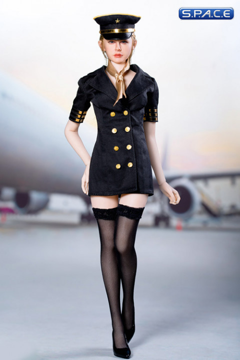 1/6 Scale black Stewardess Clothing Set