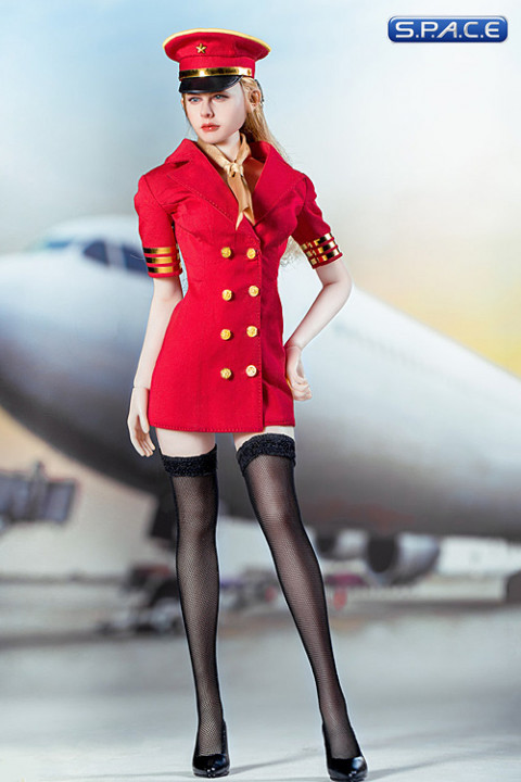 1/6 Scale red Stewardess Clothing Set