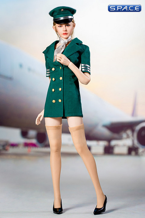 1/6 Scale green Stewardess Clothing Set