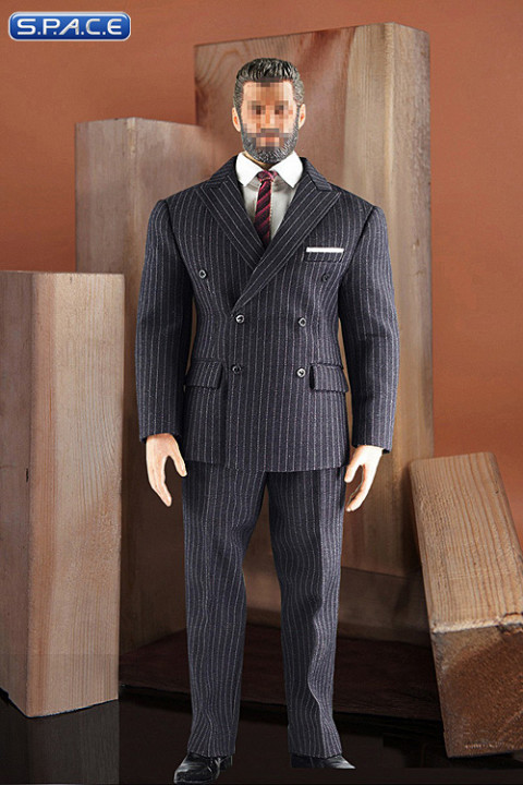 1/6 Scale striped dark grey Gentleman Suit Set