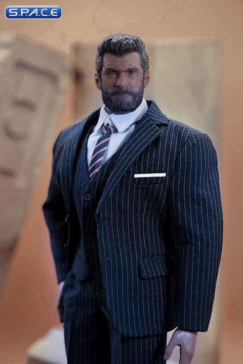 1/6 Scale striped blue Gentleman Suit Set