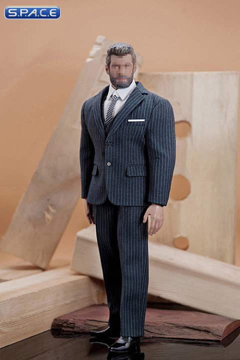 1/6 Scale striped light grey Gentleman Suit Set