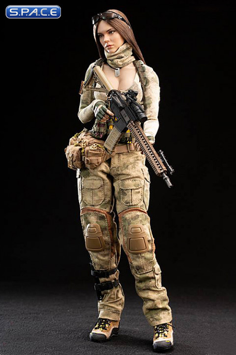 1/6 Scale A-TACS FG Women Soldier - Jenner with brown hair