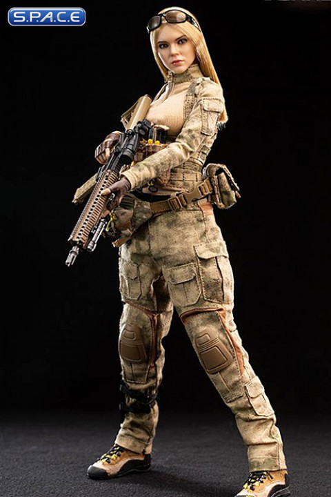 1/6 Scale A-TACS FG Women Soldier - Jenner with blonde hair