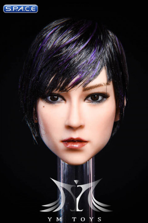 1/6 Scale Hoshi Head Sculpt (short black hair with blue streak)