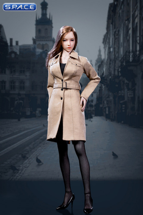 1/6 Scale brown female Trench Coat Set