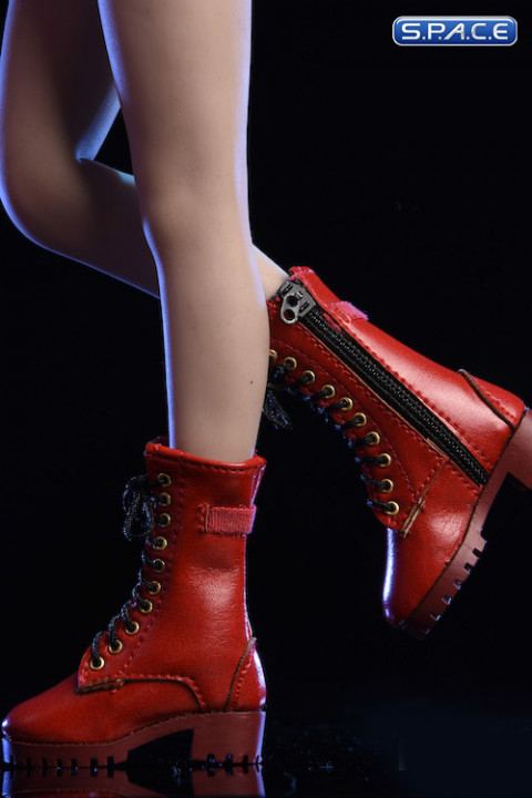 1/6 Scale red  female Zipper Boots