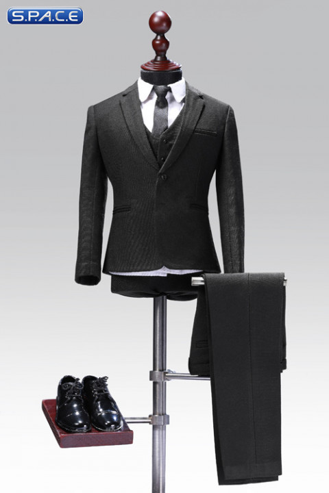 1/6 Scale black exquisite three-piece Male Suit Set