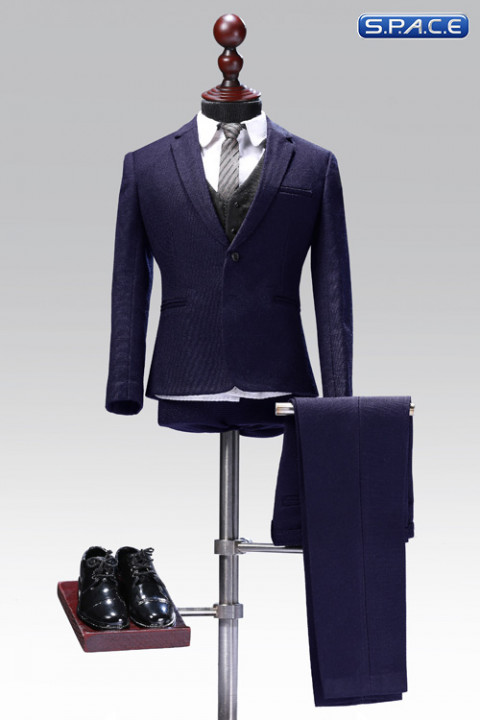 1/6 Scale blue exquisite three-piece Male Suit Set