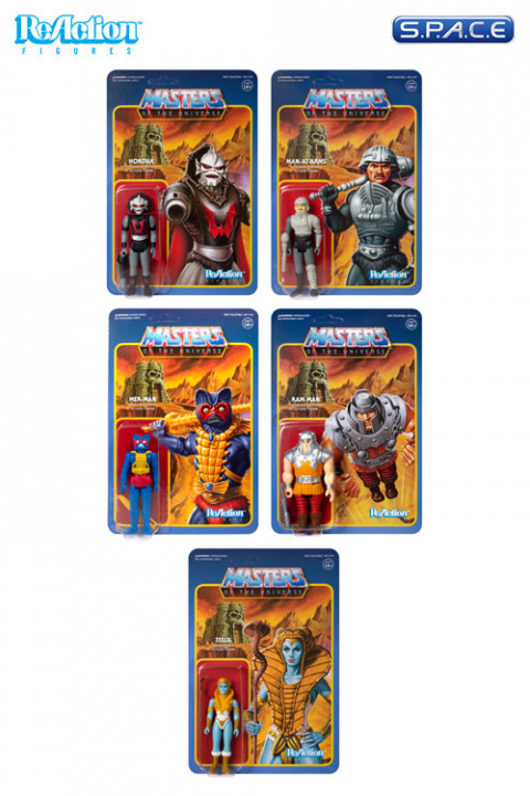 Set of 5: MOTU ReAction Figures 2019 Variable Variants Wave (Masters of the Universe)