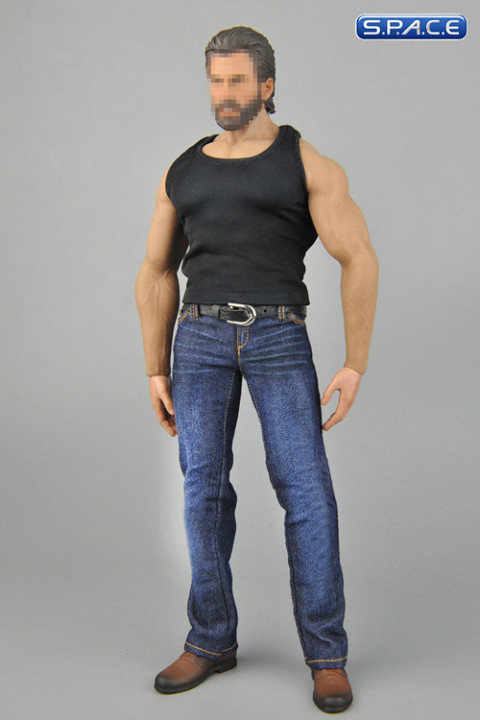 1/6 Scale black Tanktop & Jeans Set