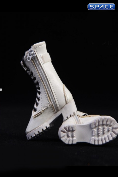 1/6 Scale white female Zipper Boots