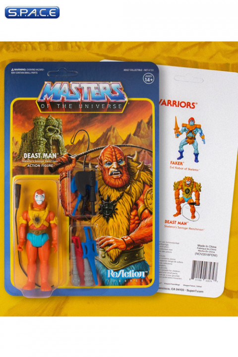 Beast Man with Weapons Pack ReAction Figure (Masters of the Universe)