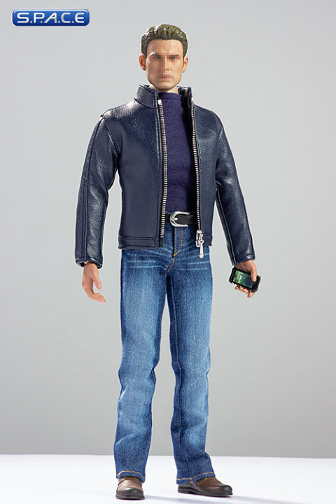 1/6 Scale Steves blue Casual Leather Jacket Outfit