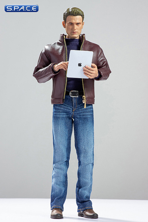 1/6 Scale Steves bordeaux Casual Leather Jacket Outfit