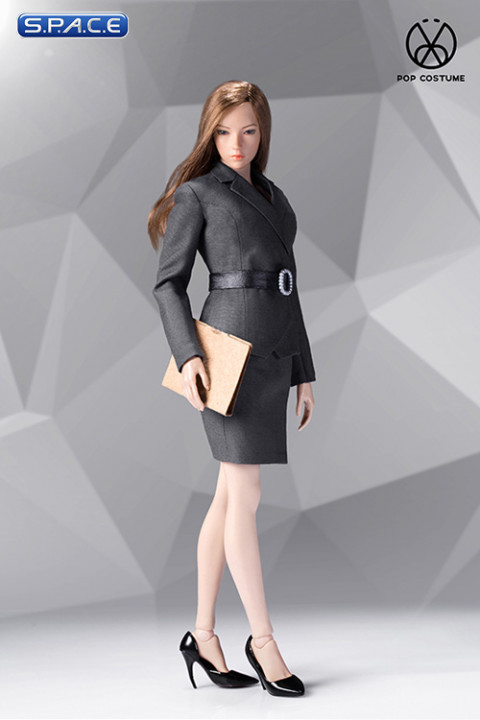 1/6 Scale grey female Office Lady Set with Skirt