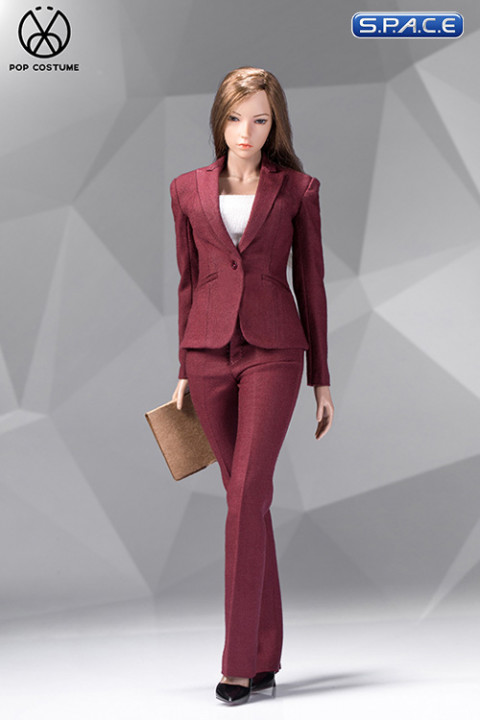 1/6 Scale red female Office Lady Set with Pants