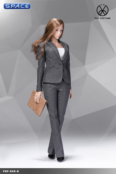 1/6 Scale grey female Office Lady Set with Pants