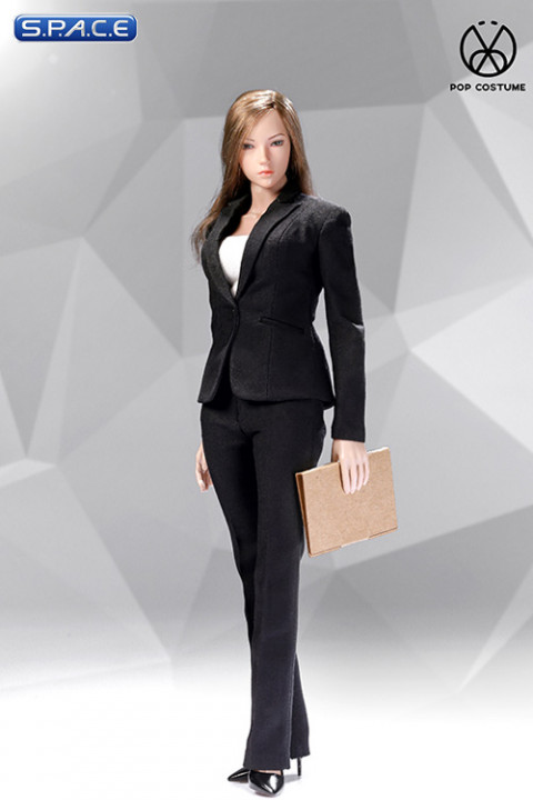 1/6 Scale black female Office Lady Set with Pants