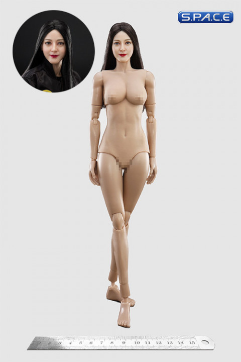 1/6 Scale Female Body with Asian Beauty Head (straight hair)