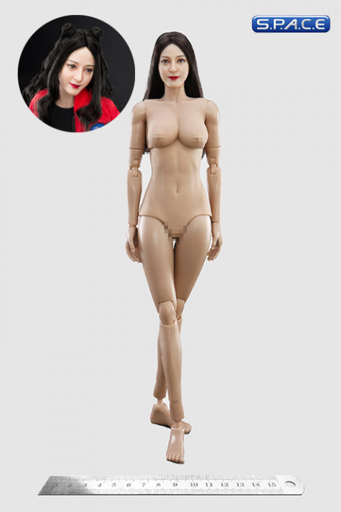 1/6 Scale Female Body with Asian Beauty Head (meatball-like hairstyle)