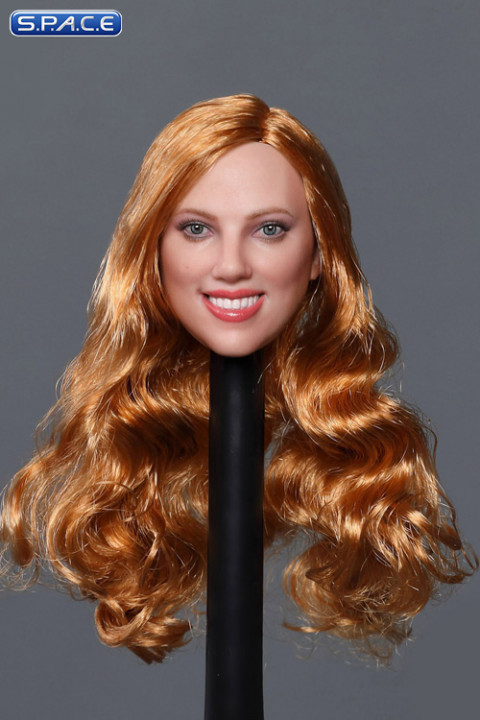 1/6 Scale Scarlett Head Sculpt (strawberry blonde long curly hair)