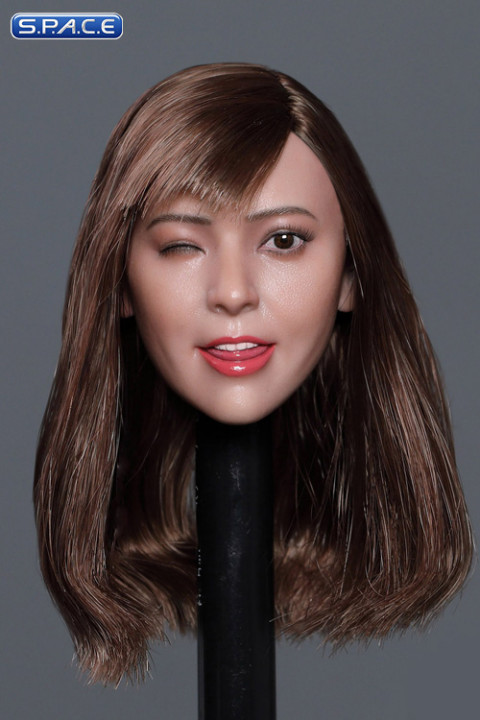 1/6 Scale Bai Ling Head Sculpt (long brown hair)