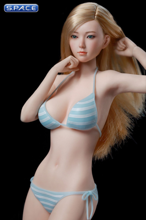 1/6 Scale female super-flexible seamless pale Body with medium breast with head sculpt