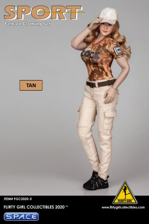 1/6 Scale Female Clothing Set with cargopants (tan)