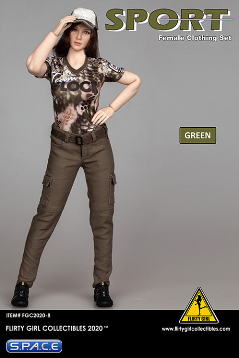 1/6 Scale Female Clothing Set with cargopants (green)