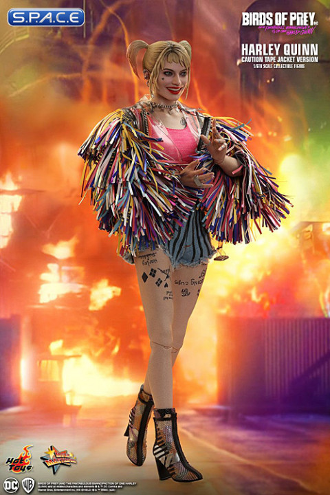 マフェックス　ハーレイクイン（Caution Tape Jacket Ver） Hot Toys Harley Quinn Caution Tape Jacket Margot Robbie | Frete grátis