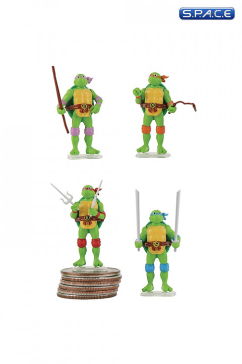 Set of 4: TMNT Wave 1 World’s Smallest Micro Action Figures (Teenage Mutant Ninja Turtles)