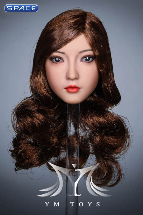 1/6 Scale Aoi Head Sculpt (long brown curly hair)