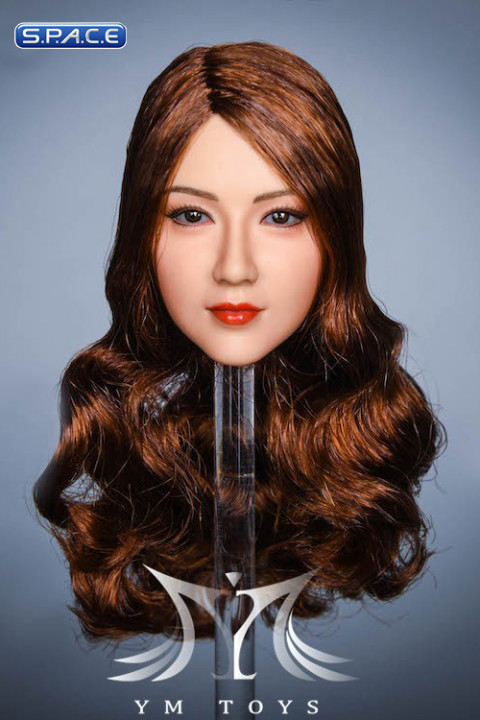 1/6 Scale Saki Head Sculpt (long brown curly hair)