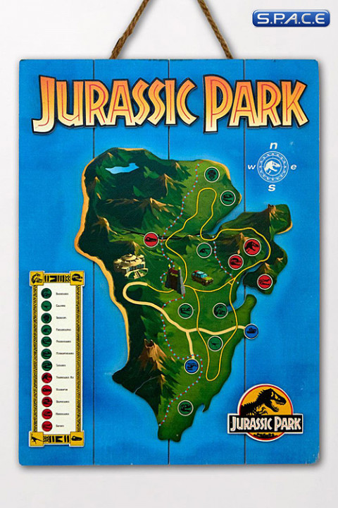 Jurassic Park Isla Nublar Map WoodArts 3D Print