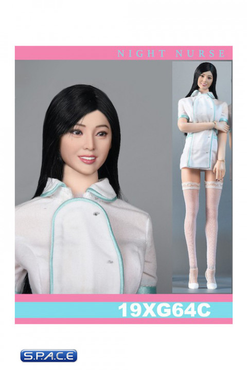 1/6 Scale Night Nurse Character Set with long hair head sculpt