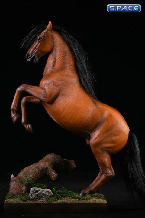 1/12 Scale rising Hanoverian Warmblood Horse (brown)