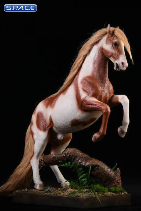 1/12 Scale rising Hanoverian Warmblood Horse (brown & white)