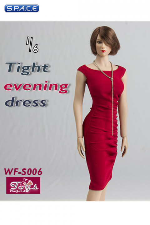 1/6 Scale Tight Evening Dress (red)