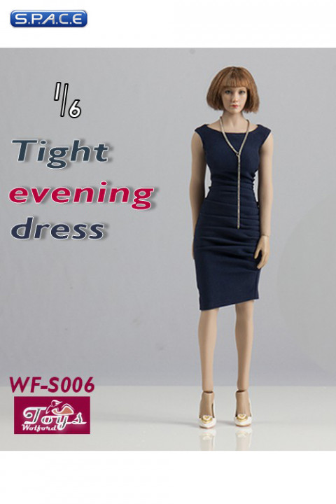1/6 Scale Tight Evening Dress (blue)