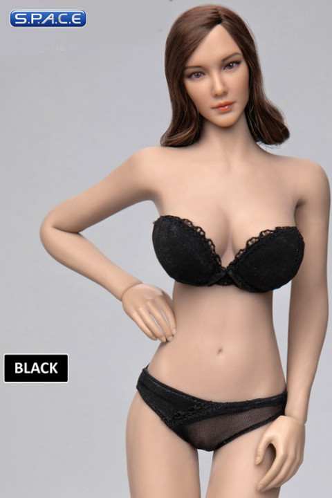 1/6 Scale Strapless Bra and Panty Set (black)