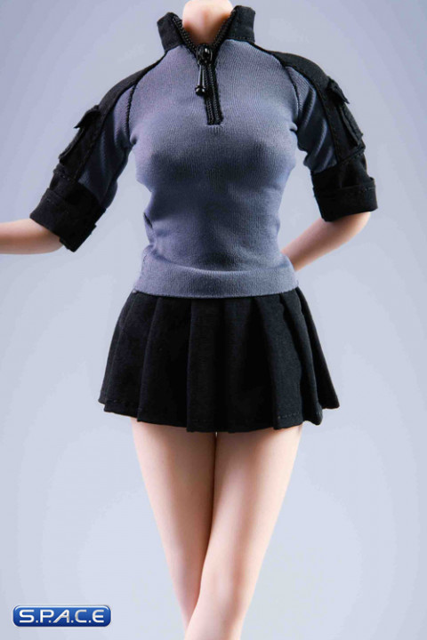 1/6 Scale Tennis Skirt with Sweatshirt (grey)